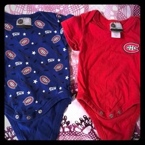 2 NHL Montreal Canadiens onesies 3m